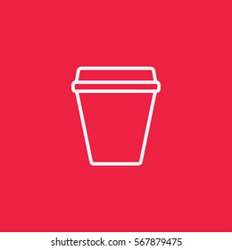 glass drink paper plastic cola coffee cup line icon