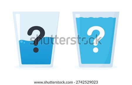 Glass of Drink with Question Mark Icon. Flat Vector Illustration