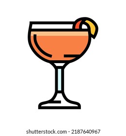 glass drink sidecar cocktail color icon vector. glass drink sidecar cocktail sign. isolated symbol illustration