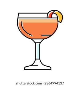 glass drink sidecar cocktail color icon vector. glass drink sidecar cocktail sign. isolated symbol illustration