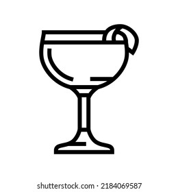 glass drink sidecar cocktail line icon vector. glass drink sidecar cocktail sign. isolated contour symbol black illustration