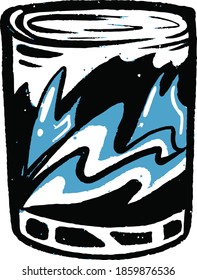 A glass of drink in vector design, can be water and wine 