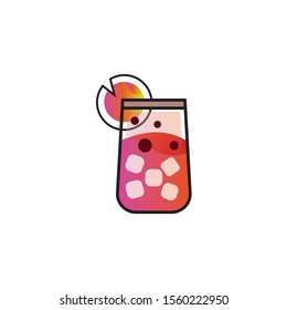a glass of drink vector illustration