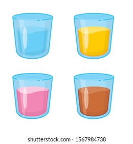 Glass of drink vector illustration isolated on white background 