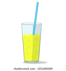 Glass with drink vector isolated image on white background.