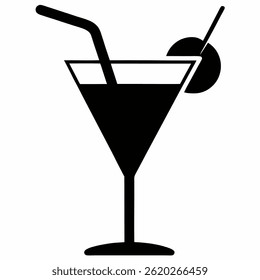 A glass with drink vector on white background.
