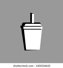 a glass of drinking. fast food vector icon