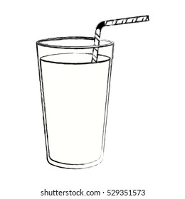 Glass with drinking straw design