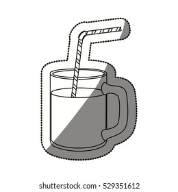 Glass with drinking straw design