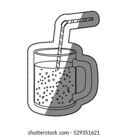 Glass with drinking straw design