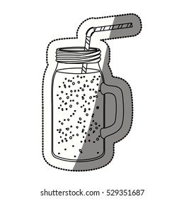 Glass with drinking straw design