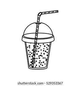 Glass with drinking straw design