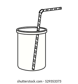 Glass with drinking straw design