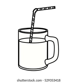 Glass with drinking straw design