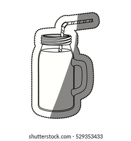 Glass with drinking straw design