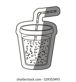 Glass with drinking straw design