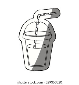 Glass with drinking straw design