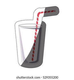 Glass with drinking straw design