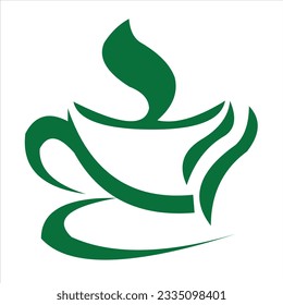 glass for drinking tea in the morning very fun logo vector design