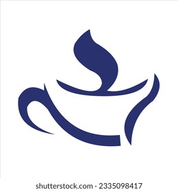 glass for drinking tea in the morning very fun logo vector design