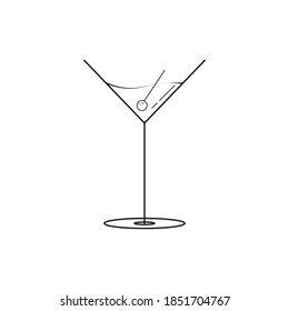 Glass drinking water line icon vector image 