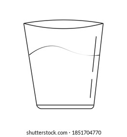 Glass drinking water line icon vector image  - Shutterstock ID 1851704770