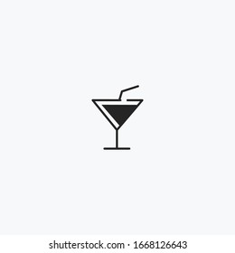 Glass Drinks logo Icon template design in Vector illustration 