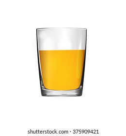 Glass glass with a drink.Vector illustration