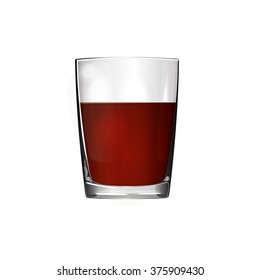 Glass glass with a drink.Vector illustration