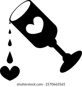 glass drop heart vector icon