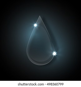 Glass drop icon on a dark background 