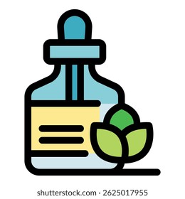 Frasco conta-gotas de vidro contendo essência de ervas, simbolizando remédios naturais, aromaterapia e bem-estar holístico