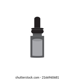 Glass dropper bottle for cosmetic oil or serum Free Vector