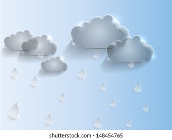 glass drops and clouds, rain