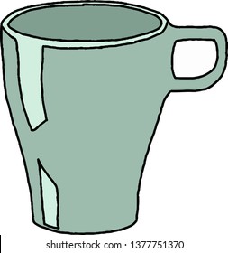 Glass with ears on a white background