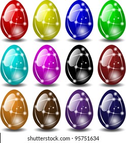 glass Easter eggs