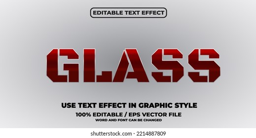 Glass editable text effect style