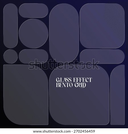 Glass Effect Bento Grid UI Design | Transparent Layout Keywords