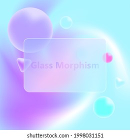 glass effect illustration, new trend in interface design, vector image