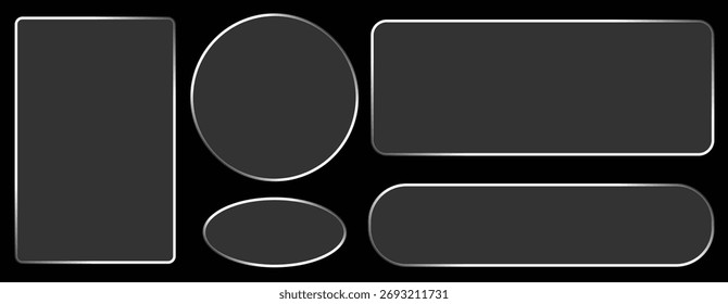 Descarga de png de vidrio líquido con marco de luz de efecto vidrio.