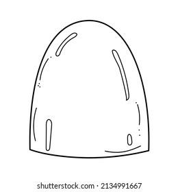 Glass empty dome cover in sketch doodle style. Black vector illustration isolated on white background
