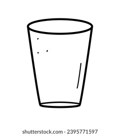 Glass empty glass doodle icon. Vector illustration tableware for drinks and liquids. Isolated on a white background.