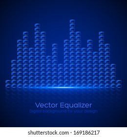 Glass Equalizer on dark background. Vector illustration