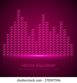 Glass Equalizer on dark background. Vector illustration