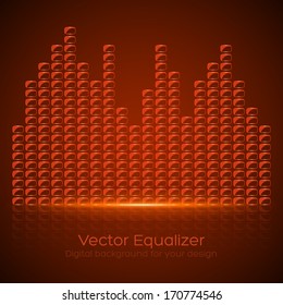 Glass Equalizer on dark background. Vector illustration