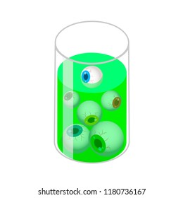 Glass with eyes icon. Isometric of glass with eyes vector icon for web design isolated on white background