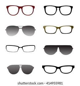 glass eyesight elegance art set illustration elements