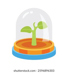Glass farming icon creatively designed in 3d style