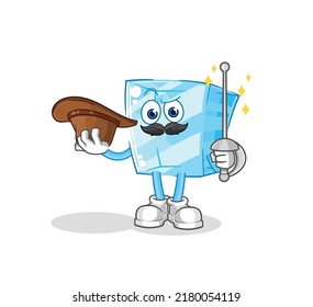 the glass fencer character. cartoon mascot vector