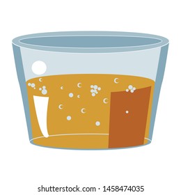a glass of fermenting liquid, possibly beer, kvass, or diluted yeast